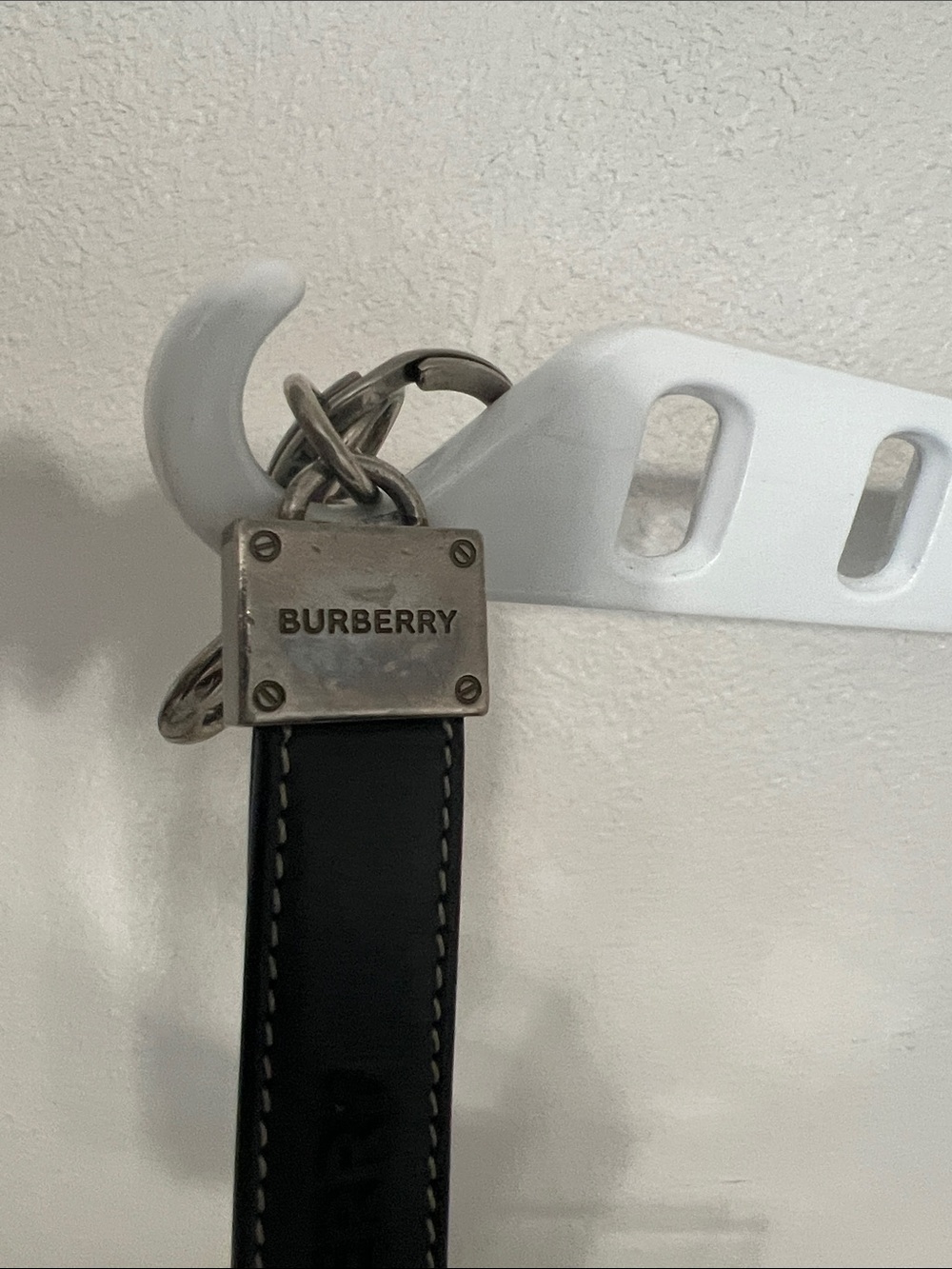 Burberry Black and Brown Leather Key Fob Strap - Designer Style - Picture 9 of 9